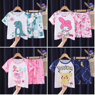 มินิมอล เด็ก เสื้อผ้านอน เด็กชายวัยรุ่น เด็กหญิง คอกลม แขนสั…