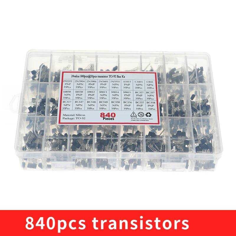 TO-92 ชุดทรานซิสเตอร์ 840 ชิ้น/ชุด 24 ค่า BC327 BC337 BC547 ทรานซิสเตอร์ 2N2222 3904 3906 C945 PNP/N