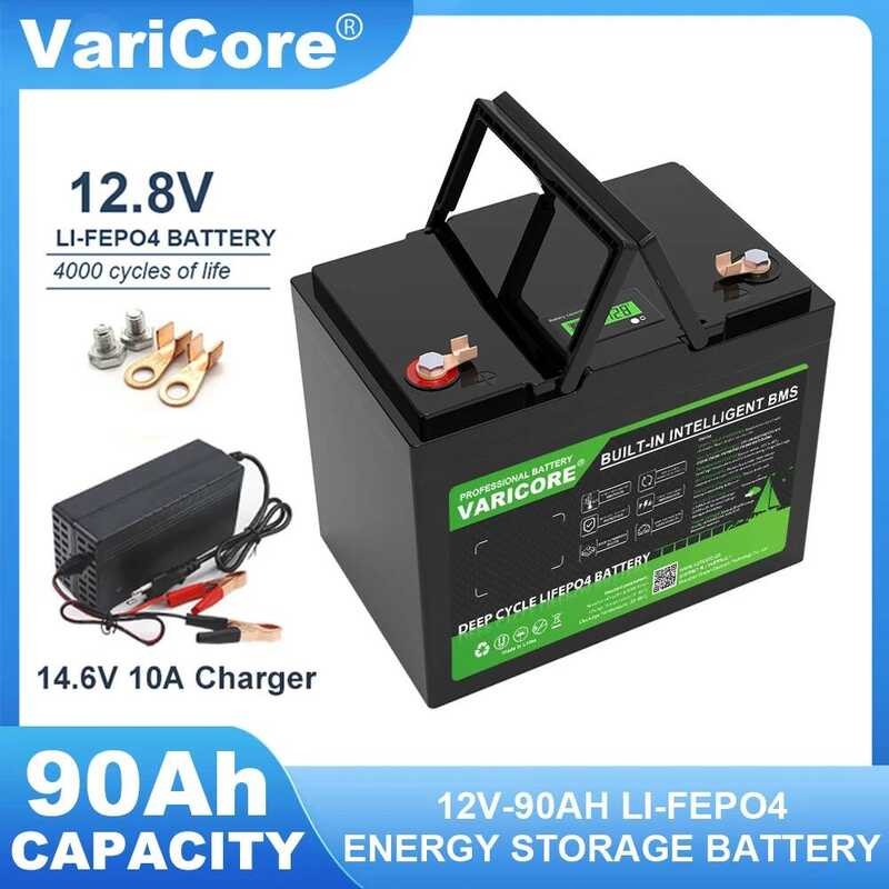 แบตเตอรี่ LiFPO4 VariCor 90AH 12.8V ชุดแบตเตอรี่ลิเธียมไอออนฟอสเฟต 12v 4s สำหรับรถกอล์ฟและไฟรถยนต์