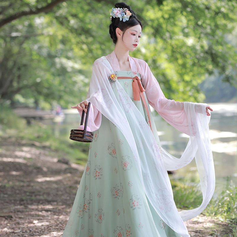 [การออมทรัพย์สุด] Hanfu ดั้งเดิมของ Wuyuan Thanh YaoingWeis Song Dynasty Renaissance เสื้อเชิ้ตแขนยา