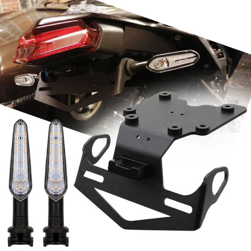 ❤ Moto ผู้ถือป้ายทะเบียน LED ไฟเลี้ยวป้ายทะเบียนหาง Tidy Fender สําหรับ Yamaha Tenere 700 Xtz07