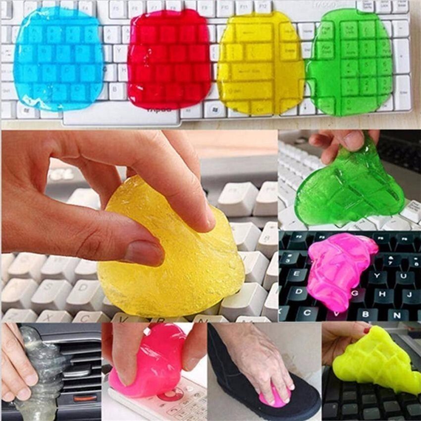 Reusable คีย์บอร์ดทําความสะอาดเจล Slime Auto Magic Dust Remover Multiuse Dirt Cleaner แป้นพิมพ์คอมพิวเตอร์ Dirt Cleaner ล้างรถภายในกาวรถยนต์ Air Vent เจลกําจัดฝุ่น