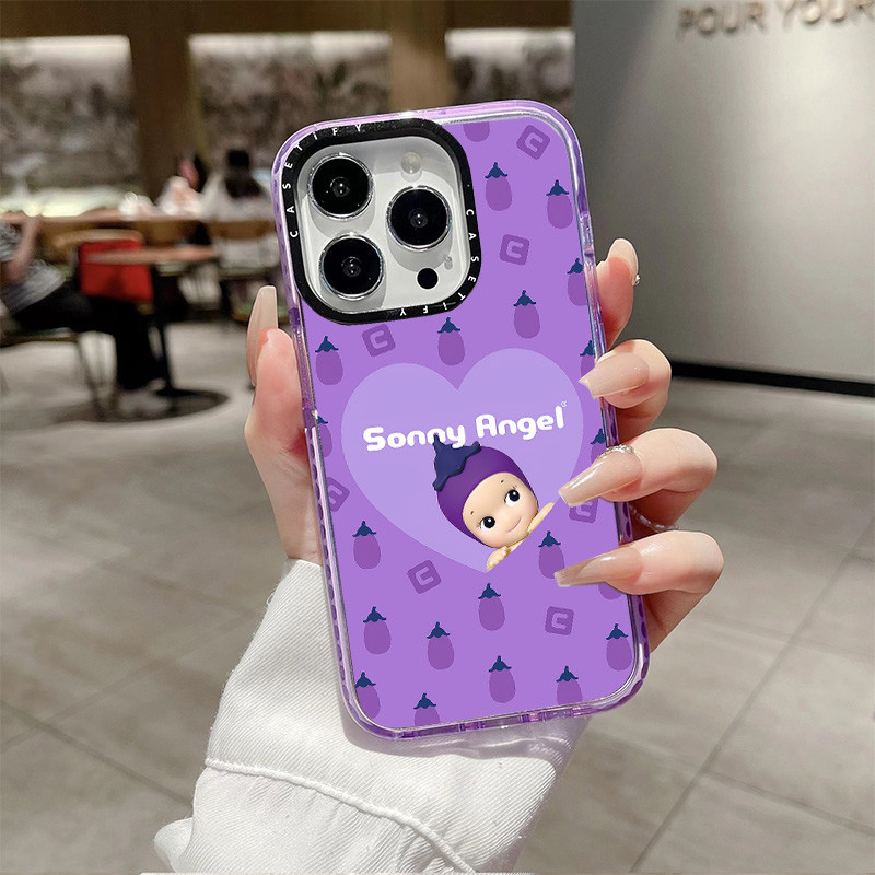 Sonny Angel ผักมะเขือยาวไร้สายชาร์จแม่เหล็กสําหรับ IPhone 11 14 15 Pro Max 12 13 Pro Max ฝาครอบ 14 PLUS 15 PLUS ซิลิโคนนุ่มกันชนใสกันกระแทกปลอก