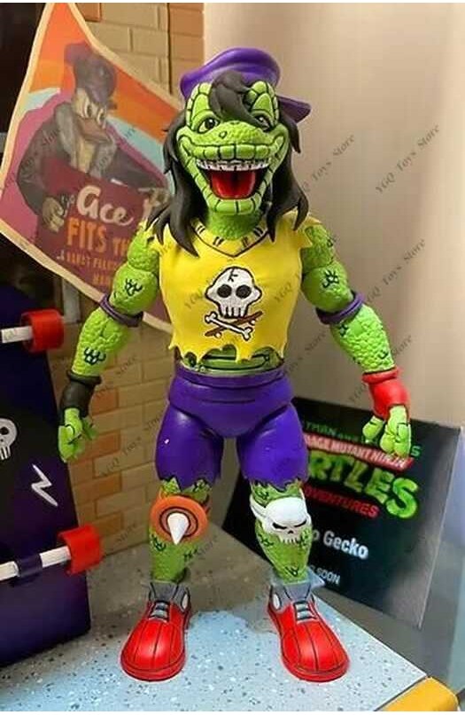 ➧ ต้นฉบับ Tmnt ตุ๊กแกการกระทำหุ่นชุด Neca Mondo Gecko อะนิเม