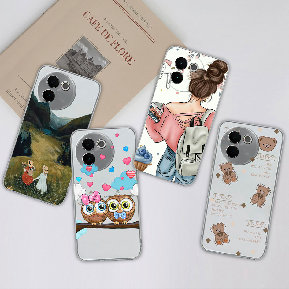 เคสโทรศัพท์สําหรับvivo V30E 5Gซิลิโคนแฟชั่นSweetgirlป้องกันClearกันกระแทกปกหลังสําหรับVivoV30E V30 EปลอกCapa