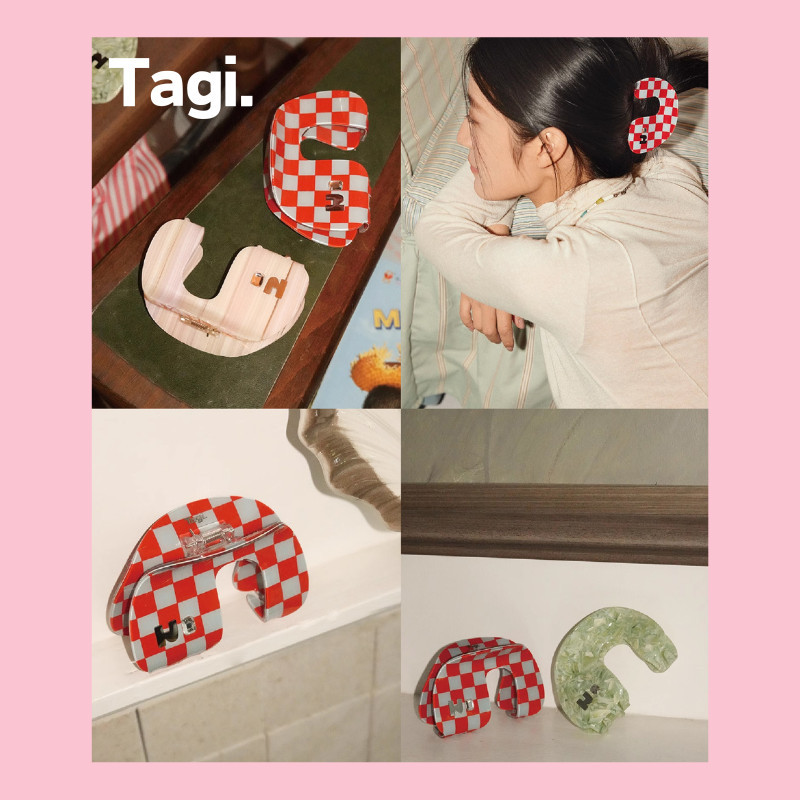 [Ready-Store] Tagi. Grab Clip Callme Hair Clip Puzzle Texture Gem Hair Clip Traceless Hair Clip Sha