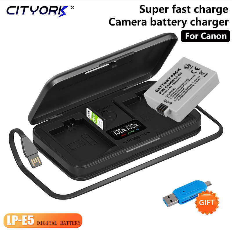 LP-E5 7 LPE5 LP E5 Camera Battery +Storage Box LCD Dual Charger for Canon 100D 500D 450D Kiss X3