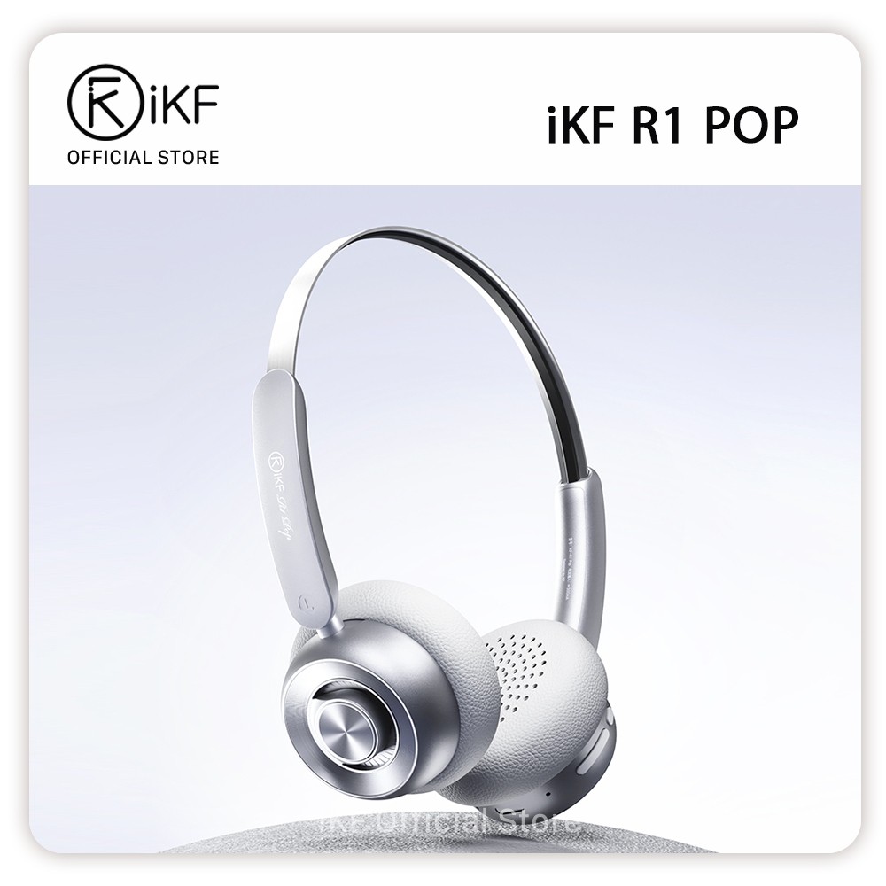 Ikf R1-POP ไร้สายบลูทูธ Headpone Retro Metal Texture Transpatency Mode หูฟังหลายจุด
