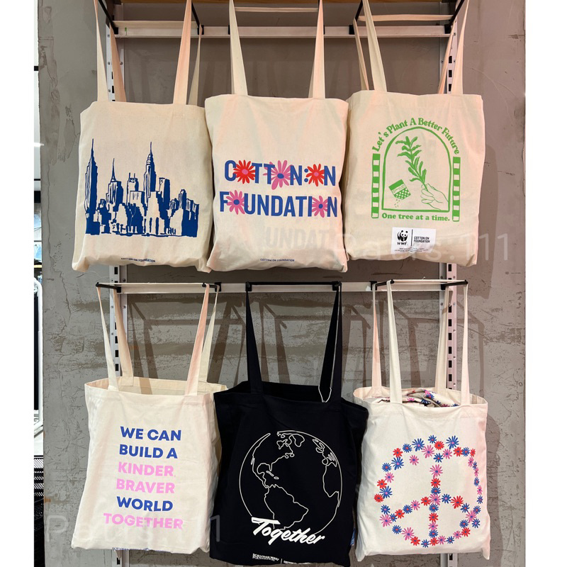 ♞,♘,♙พร้อมส่งทุกวัน กระเป๋าผ้า แบรนด์ cotton on