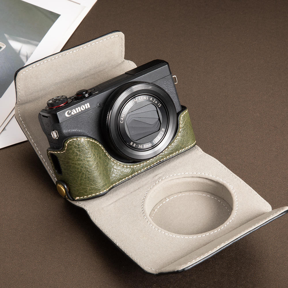 เหมาะสําหรับกระเป๋ากล้อง Canon G7x3 กระเป๋ากล้อง Crossbody G7x Mkar Iii Retro ป้องกันกรณี G7x2 หนัง