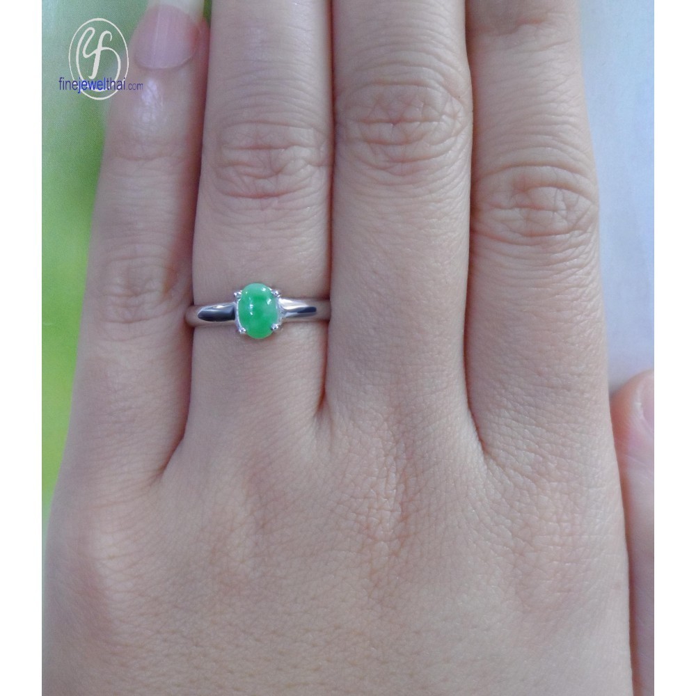 แหวนหยก-แหวนเงินแท้-แหวนพลอย-หยกแท้-พลอยประจำเดือนเกิด-Finejewelthai-R1039jd