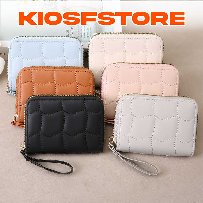KFS - AD37 FOLDING WALLET LATEST กระเป๋าสตางค์ผู้หญิง COQUETTE CARD WALLET MINI CARD HOLDER BAG WAVE
