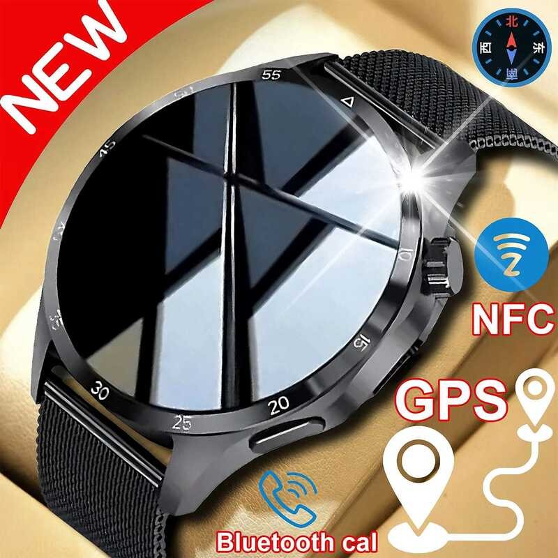 GT4 2025New Pro MAX นาฬิกาอัจฉริยะสำหรับผู้ชายและผู้หญิง หน้าจอ HD 360*360 GPS NFC เข็มทิศ อัตราการเ