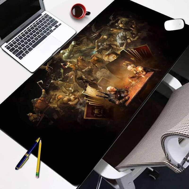 Keep Fast Shop- Mat The Witchers Mouse น่ารัก wild hunt minimalist HD Desk Pad ขยายคีย์บอร์ดเกมขนาดใ