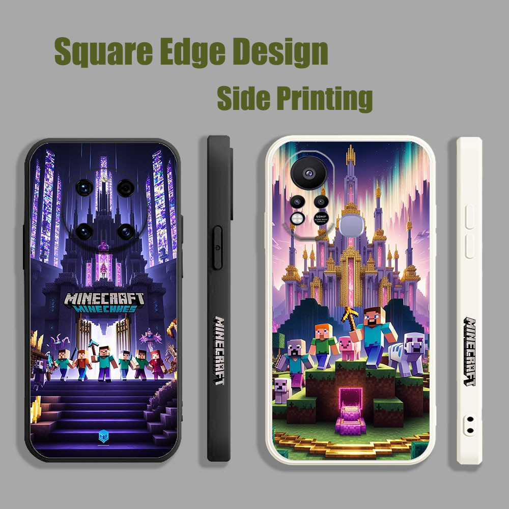 เคสสําหรับRealme Narzo 30A C25Y C20 C3 C2 8 Pro 4G 8i C35MINECRAFTพิกเซลสไตล์CYX75เคสโทรศัพท์สแควร์ข