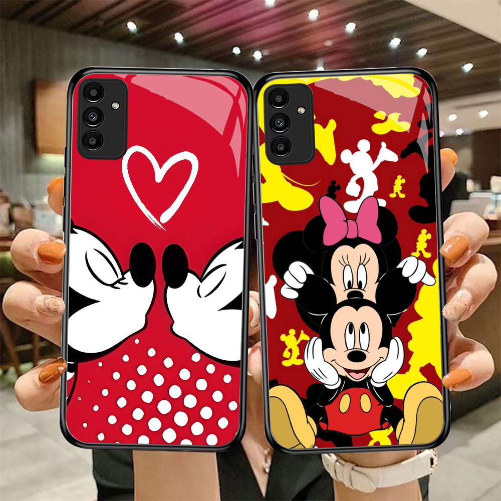 DF-58 Mickey Minnie TPU HD แก้วสําหรับ Samsung A05S A35 A55 A24 A14 A15 A04S A34 A25 M15 A54 S21 FE 