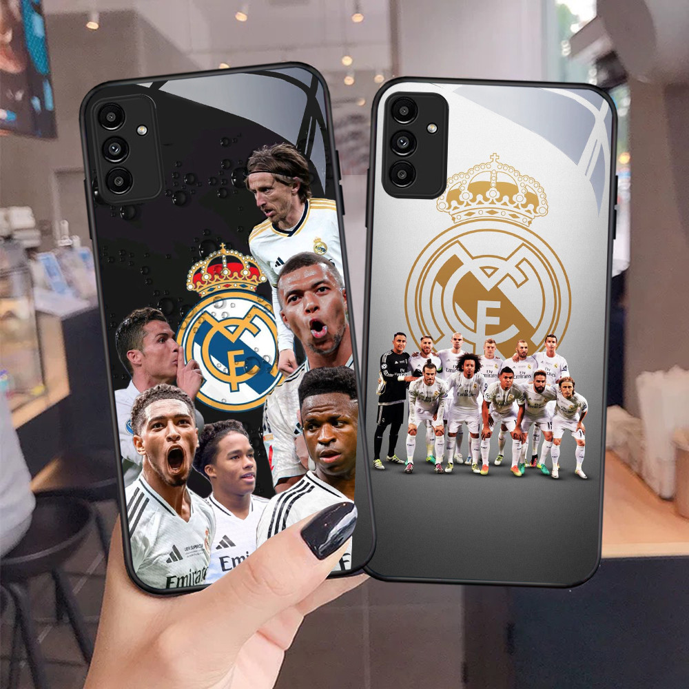 NC-74 Real Madrid ฟุตบอลแก้วสําหรับ Samsung A05S A35 A55 A24 A14 A15 A04S A34 A25 M15 A54 S21 FE Plu