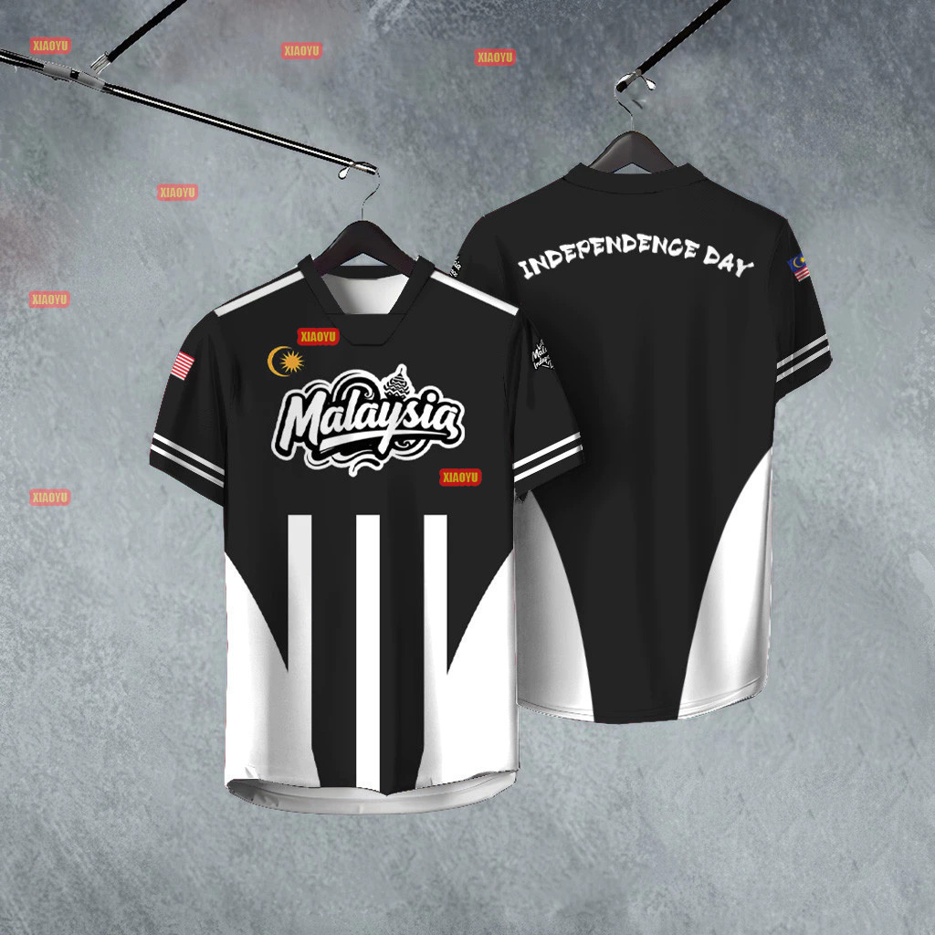 Arianna1957 Merdekaเสื้อผ้า2025 68th TShirtผู้ชายแขนสั้นRetro Collar Full Sublimationไมโครไฟเบอร์ Vi