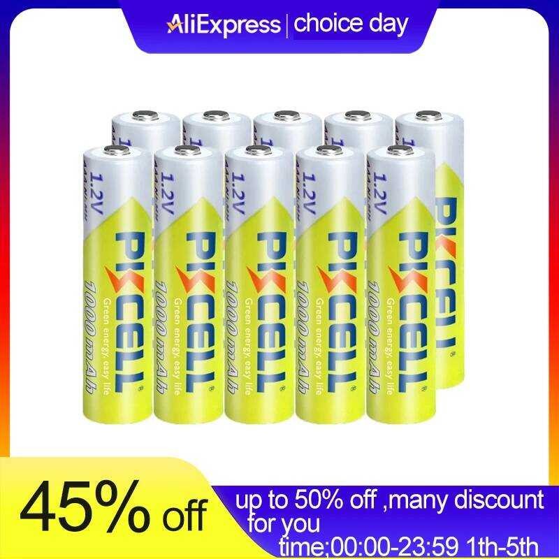 แบตเตอรี่ PKCELL 10 ชิ้น 1.2v NI-MH 3A 1000MAH AAA แบตเตอรี่แบบชาร์จได้ aaa nimh แบตเตอรี่สำหรับ