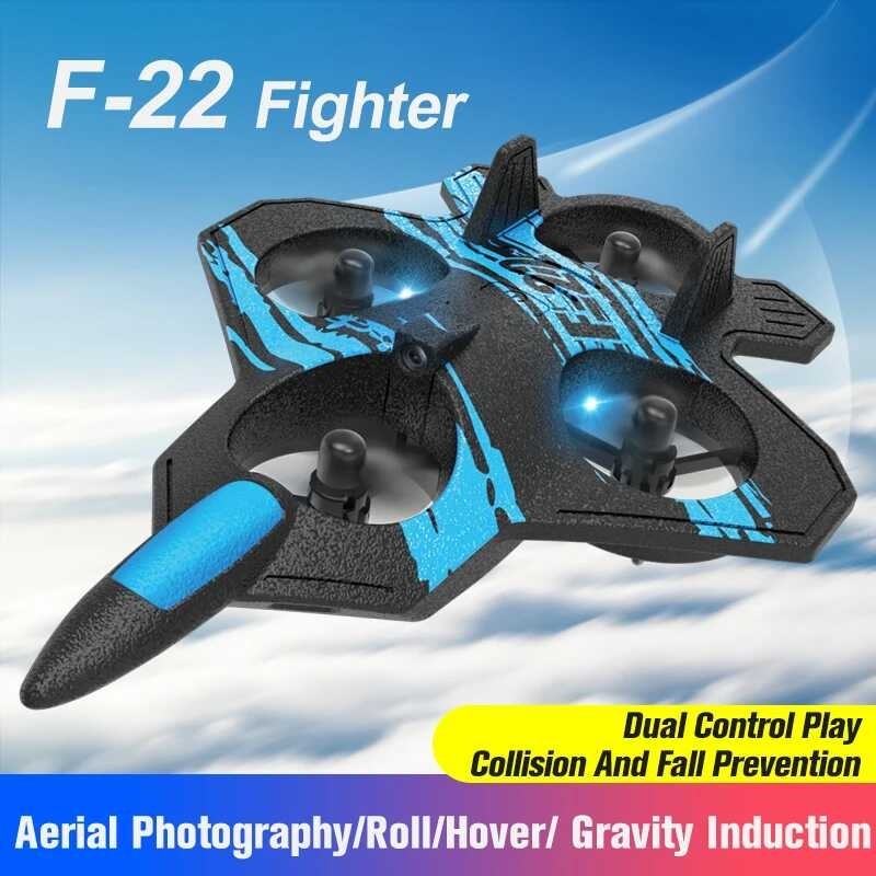 ➧ F22 โฟม RC เครื่องบินกับกล้อง 4K 360 °การควบคุมระยะไกล