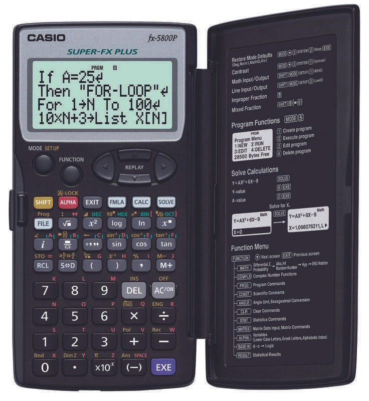 Calculator เครื่องคิดเลข คาสิโอ รุ่น Fx-5800P สำหรับนักเรียน