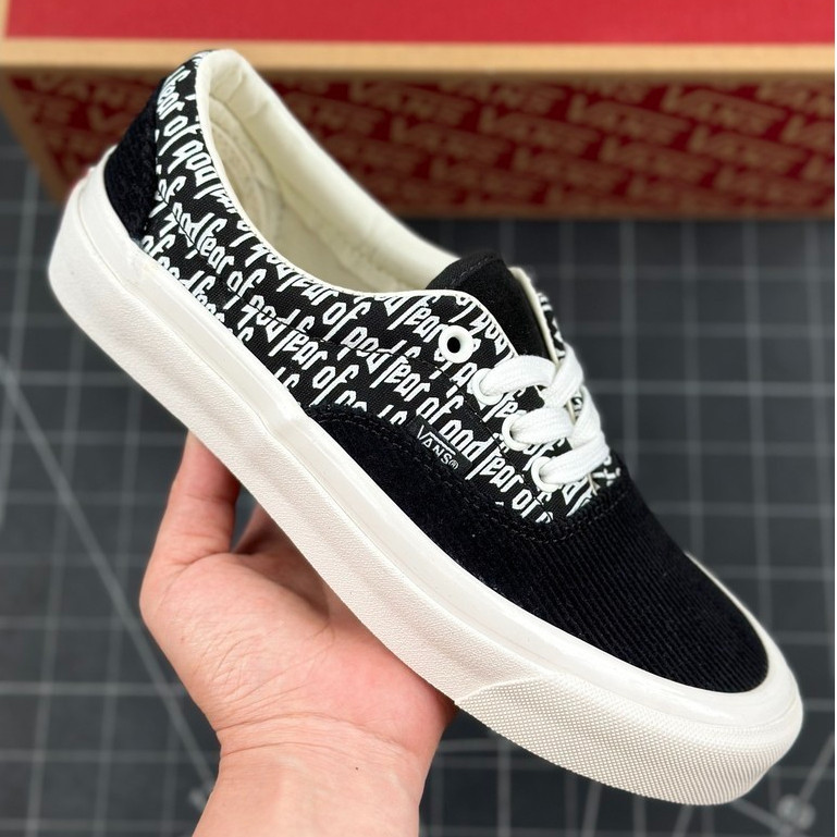 ♞,♘,♙Fear of God x Vans Vault UA ERA 95 DX Black Low-Top รองเท้าผ้าใบลําลอง