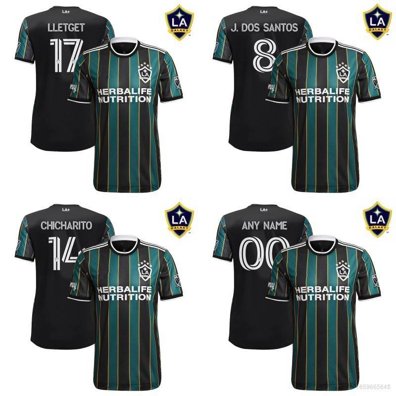 เสื้อกีฬาแขนสั้น ลายทีมชาติฟุตบอล LA Galaxy Away Chicharito Lletget Santos Plus Size 2021-2022