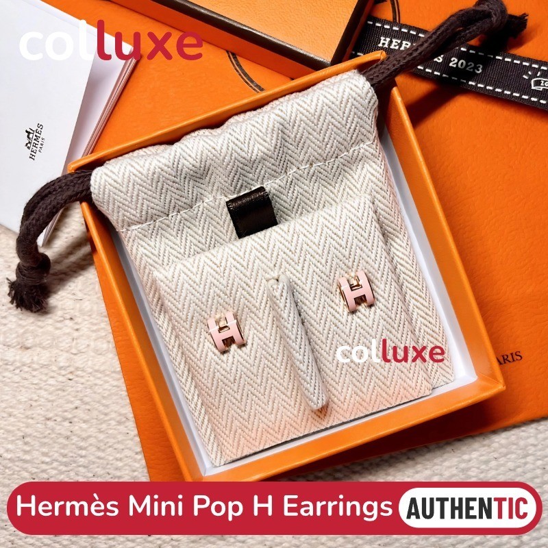 สร้อยคอ Hermes Mini Pop H สีดำ/ทอง ดีไซน์มินิมอล สำหรับผู้หญิง