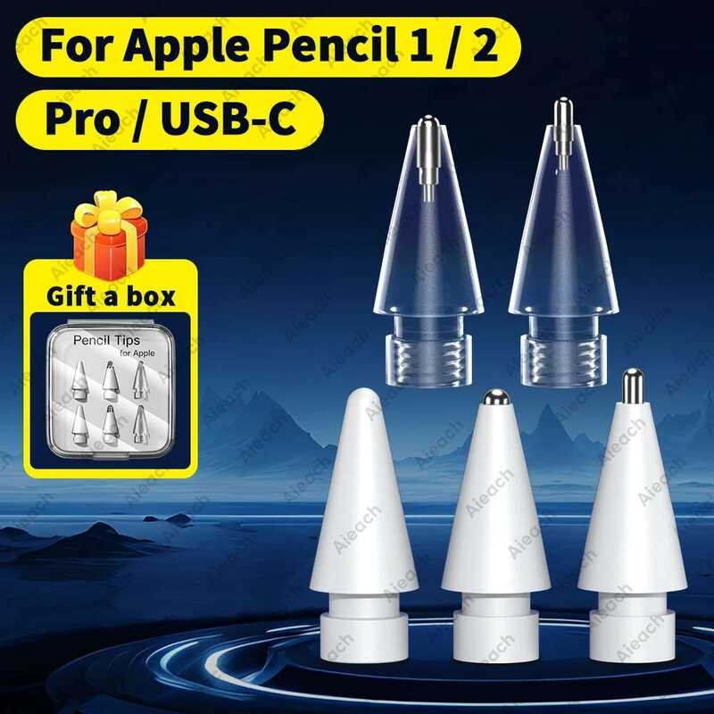 OVOZI หัวปากกา สำหรับเปลี่ยน หัวปากกาทำจากวัสดุ POM สำหรับ Apple Pencil (1/2/USB-C/Pro) 2B นุ่ม HB ท