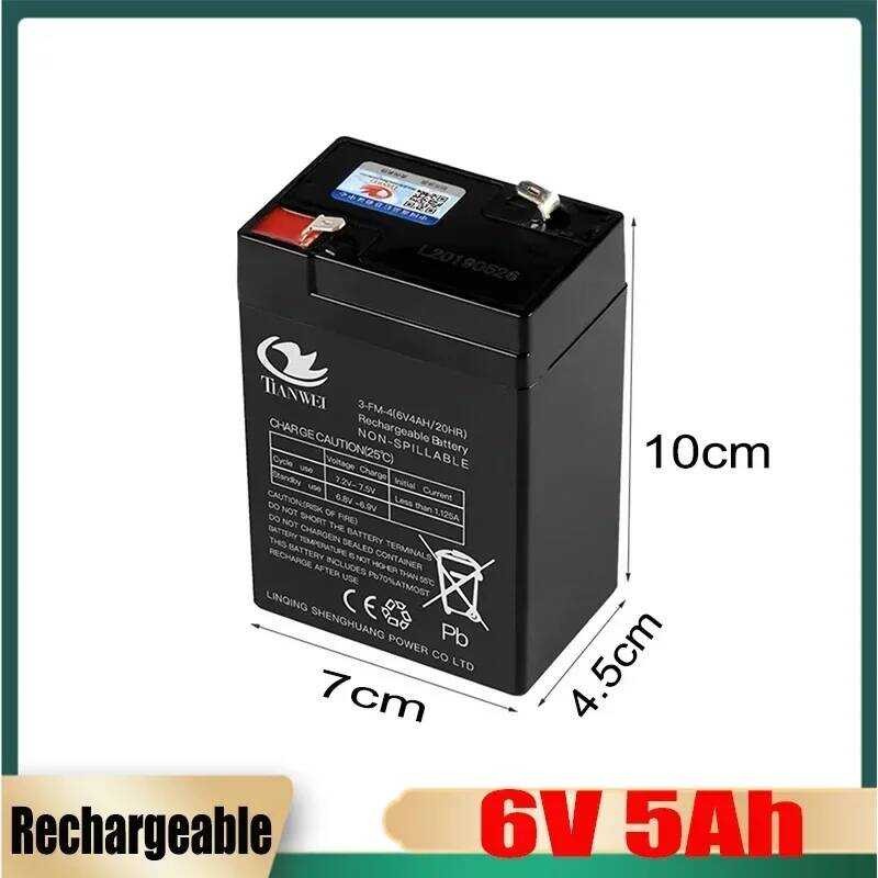 6V 2024 5000mAh ราคา เครื่องชั่งอิเล็กทรอนิกส์ตั้งโต๊ะ แบตเตอรี่ตะกั่ว-กรด 5.0AH ไฟฉุกเฉิน รถของเล่น