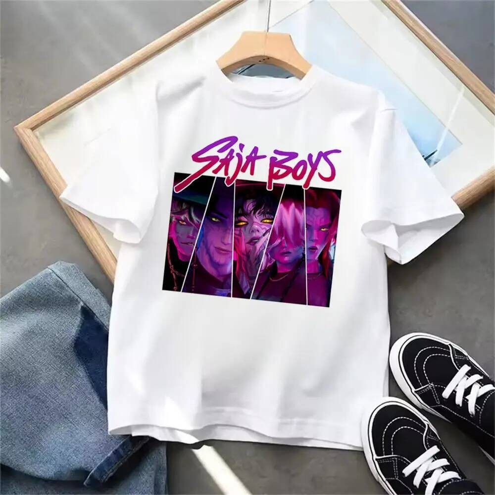 Saja Boys T เสื้อเด็กHip-Hop แบบAnime-retro Harajuku สไตล์วินเทจยุค80s กรุงเทพ