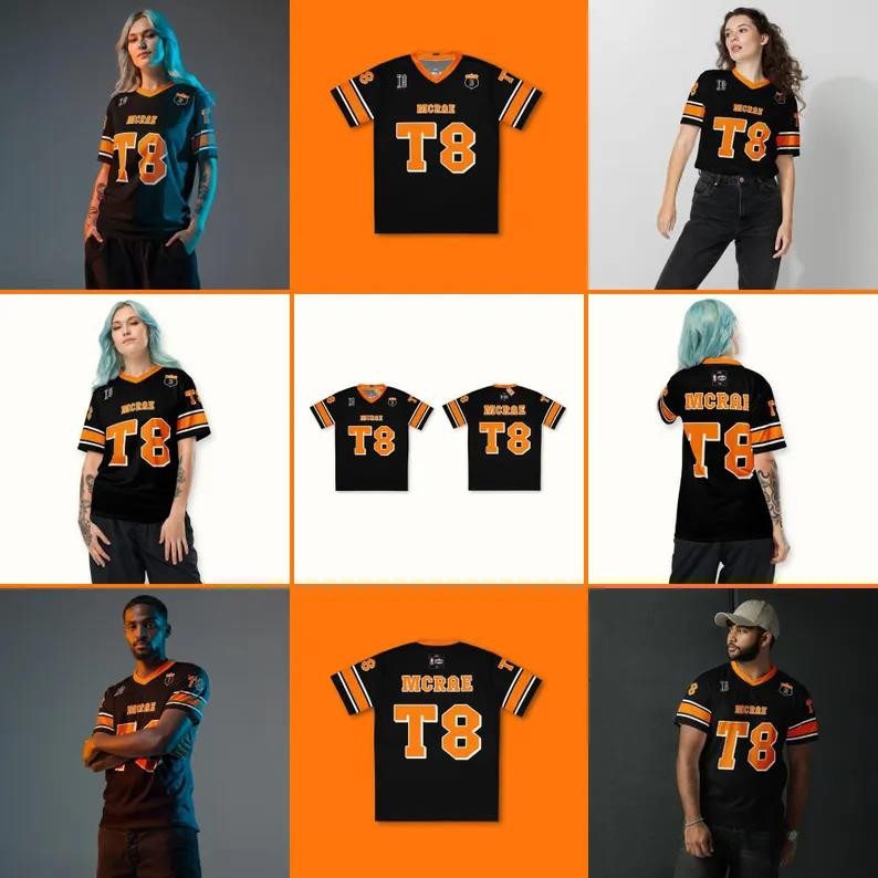T8 Mcrae x Lando Norris เสื้อฟุตบอล, Tate Concert เสื้อผ้า, T8 Mcrae Jersey, Tate Mcrae T8 เสื้อ, T8