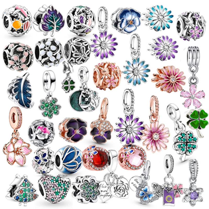 กลีบลูกปัดดอกไม้จี้สร้อยข้อมือสร้อยคออุปกรณ์เสริม Spacer ลูกปัด Handmade จี้จี้ diy เครื่องประดับ