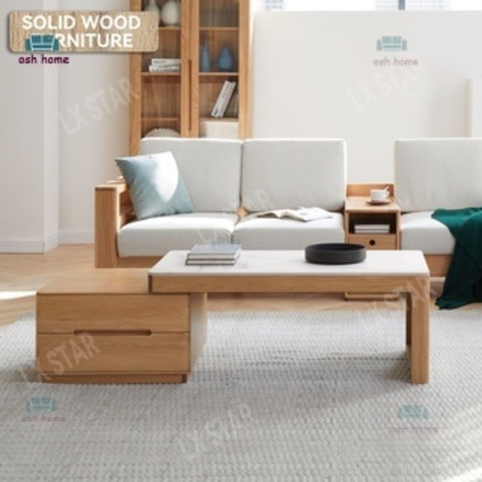 SX Coffee 2021 ตารางไม้ภาษาSolid Telescopic Tea Simple White Oak Rock Boardห้องนั่งเล่นในครัวเรือนNo