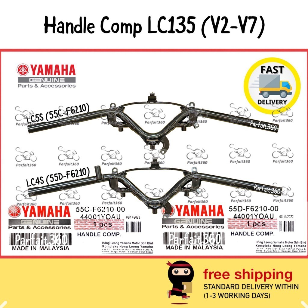 LC135 V2-V7 LC4S AUTO / LC5S CLUTCH Steering Handle Comp / Batang Handle 100% HLY ( 55C-F6210 & 55D-