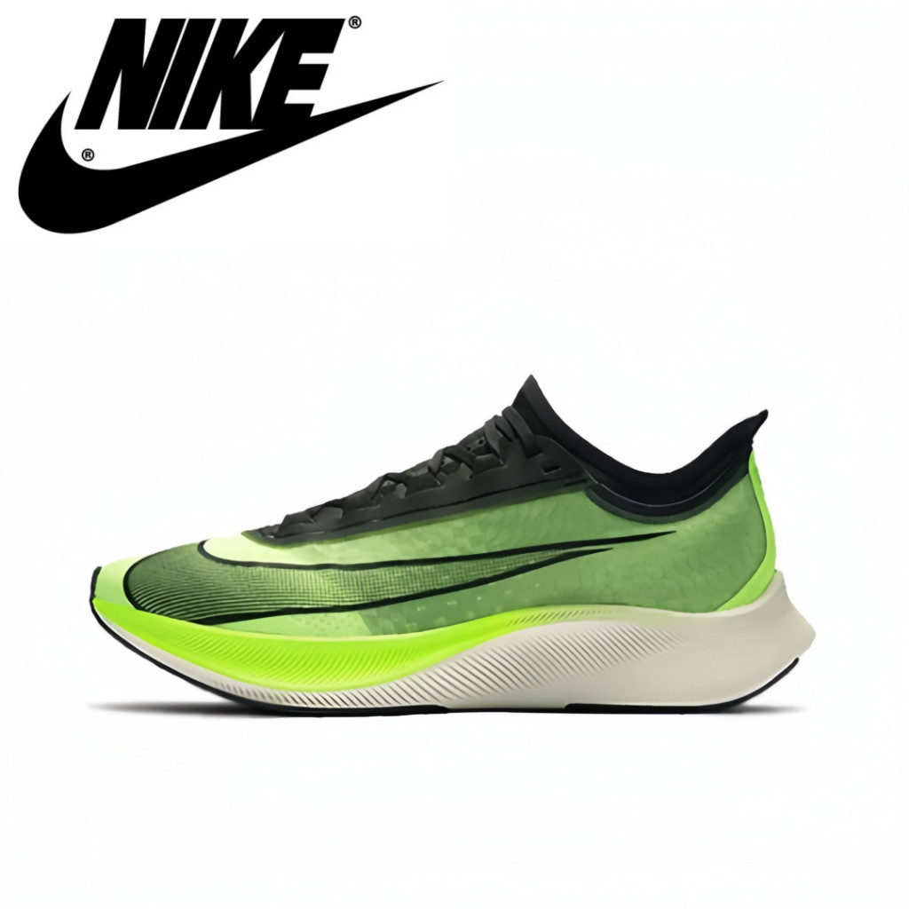 Nike Zoom Fly 3 สีดำ（ของแท้ 100 %）รองเท้าผ้าใบ ผู้ชาย ผู้หญิง รูปแบบ รองเท้า