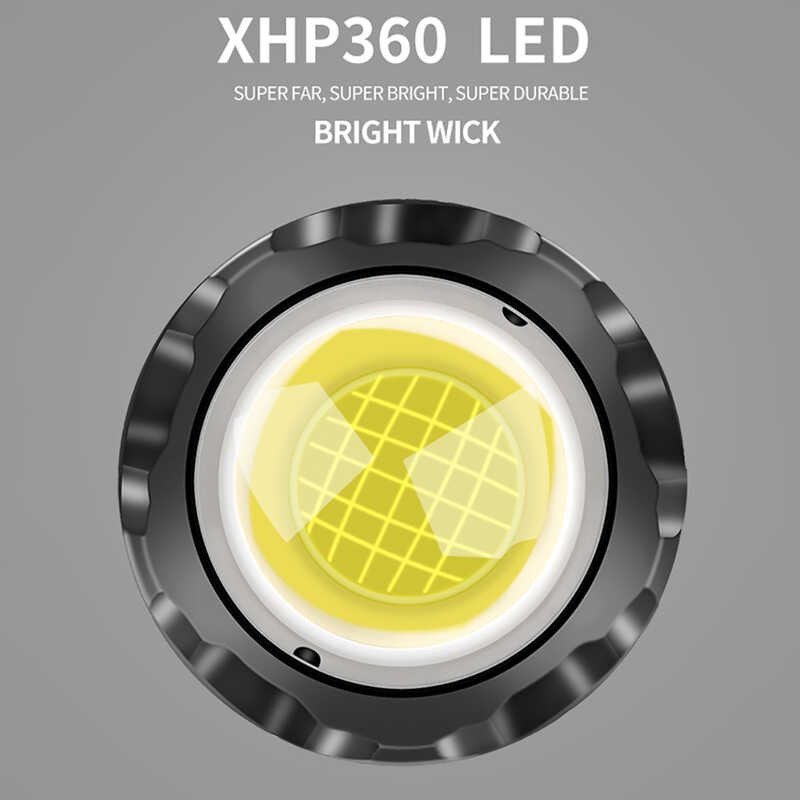 ➧ Xhp360 36Core LED ไฟหน้า Usb 18650กันน้ำ Camping ไฟฉาย Zoomable หลอดไ