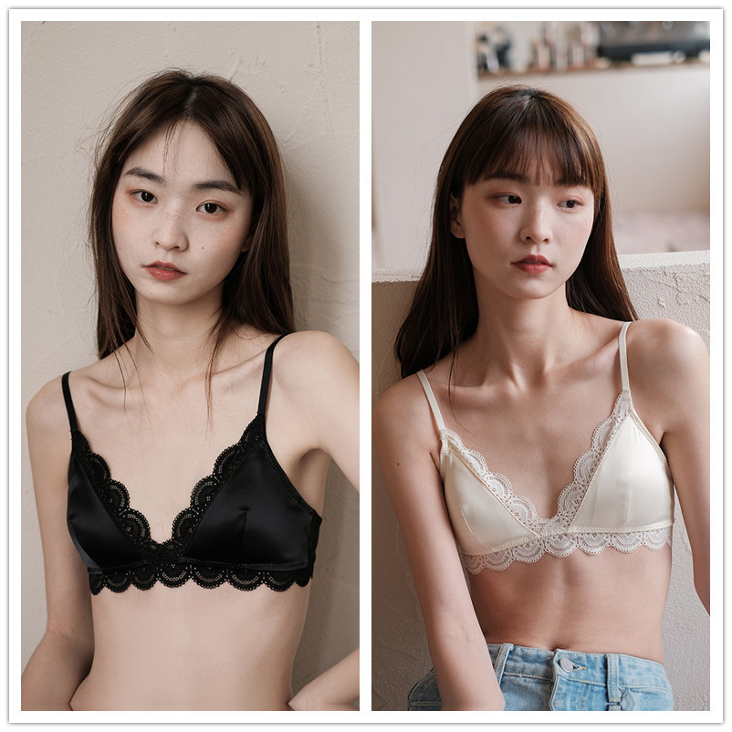 หน้าอกเล็กผู้หญิงเบาะ Bra ชุดชั้นในไม่มีรอยต่อนุ่มไร้สายสุภาพสตรีชุดชั้นในหญิง Bralette