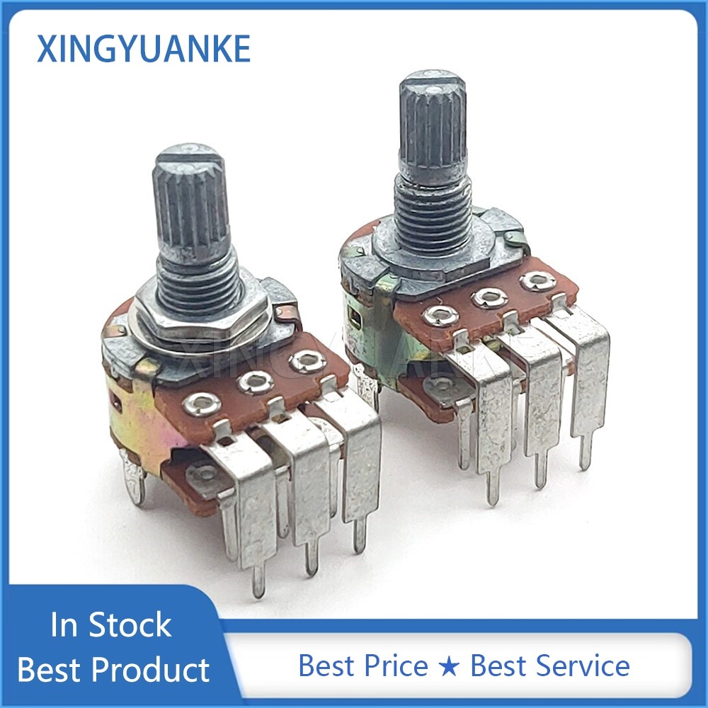 2 ชิ้น/ล็อต 148 ประเภทเสียงปริมาณฟิล์มคาร์บอน Potentiometer B10K B50K พร้อมวงเล็บ 6-Pin Bent ฟุตดอกไ