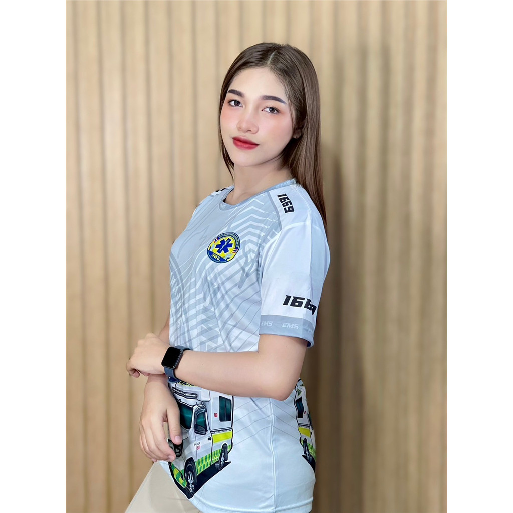 เสื้อพิมพ์ลายกู้ภัย EMS 1669