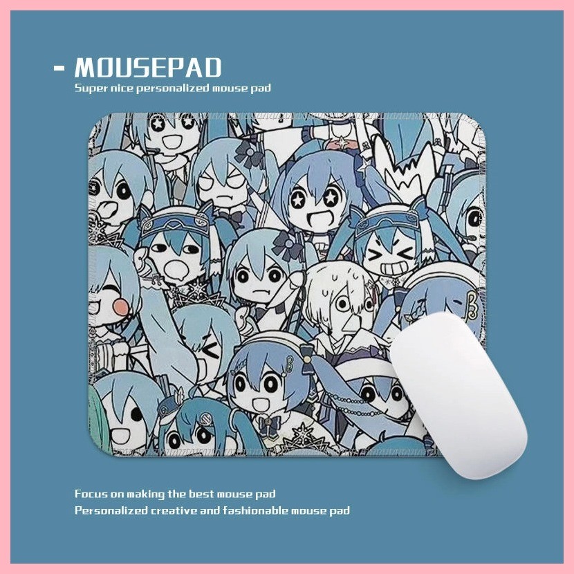 [GUYN] แผ่นรองเมาส์ Hatsune Miku Hatsune Miku แผ่นรองเมาส์อนิเมะการ์ตูนน่ารักตะเข็บขนาดเล็กหอพักเกมแ