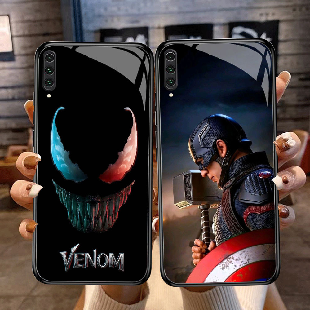 DF-7 Marvel Venom TPU HD Glass Casing สําหรับ Samsung A50 A70S A70 A10 A02 A7 Note 10 Pro Plus