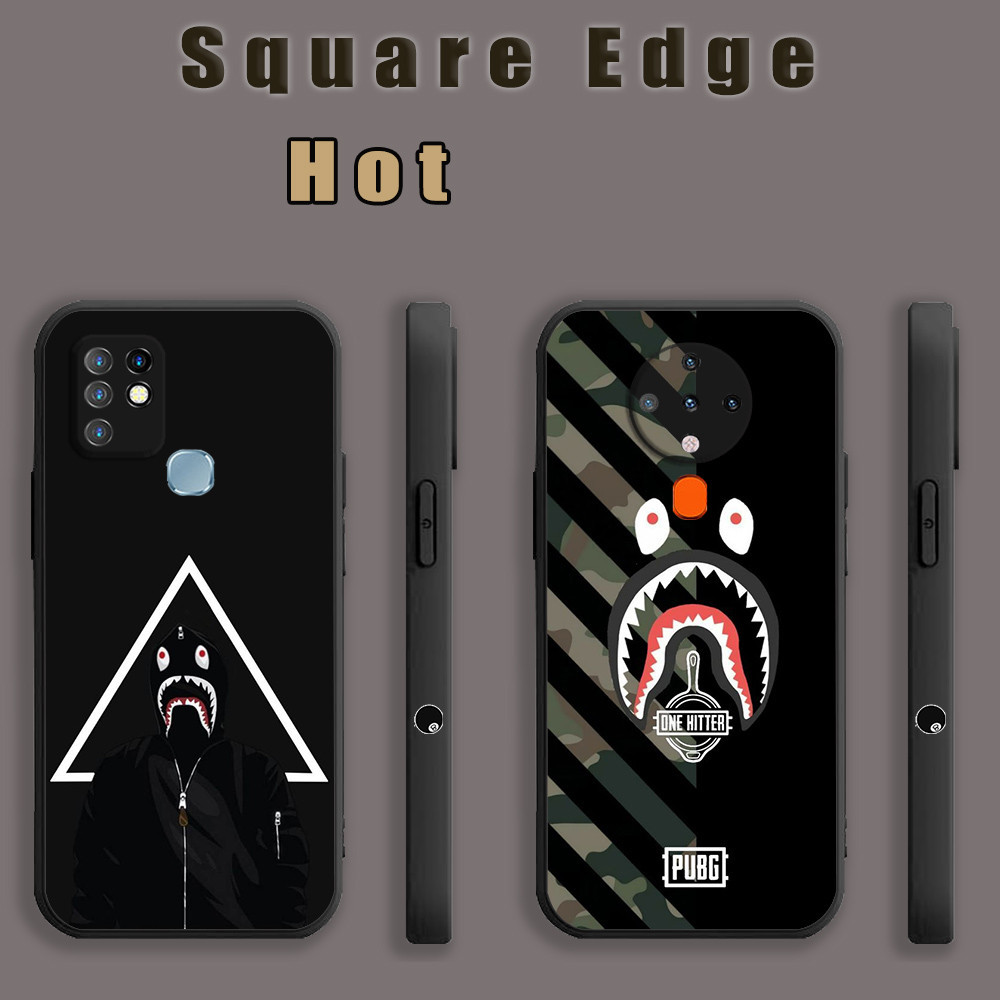 สําหรับRedmiหมายเหตุ12S 12 Pro Turbo 13 Pro K70 A2 4G 5G Bape Camoสติกเกอร์Hoodie ArtสีดําRZ002เคสโท