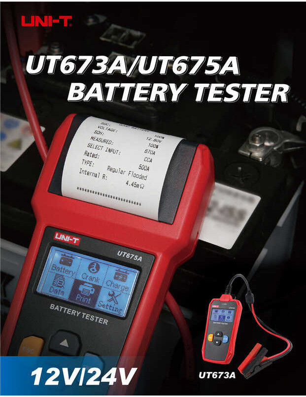 ❤ Uni-T Ut675a Ut673a ดิจิตอลจอแสดงผลเครื่องทดสอบแบตเตอรี่