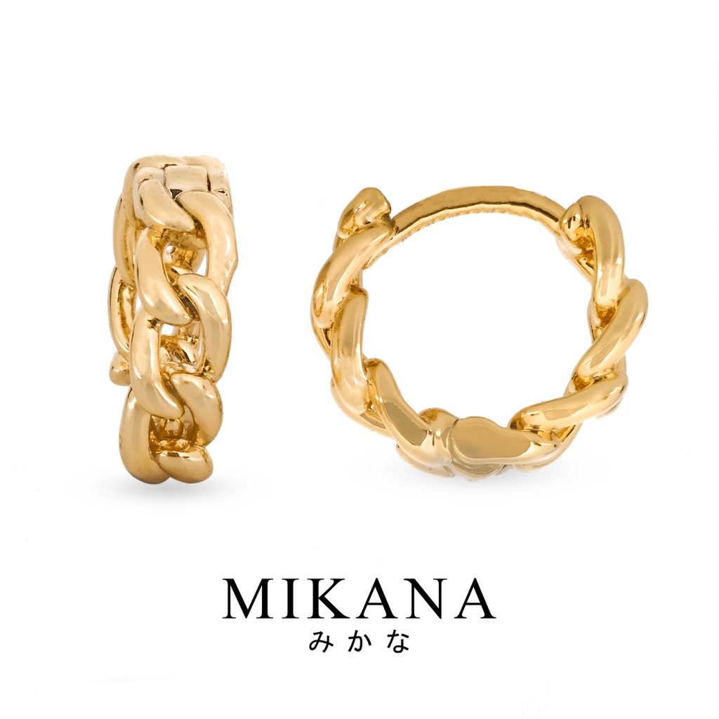 Mikana 18k Gold Plated Setzusoko Hoop ต่างหูอุปกรณ์เสริมสําหรับผู้หญิง