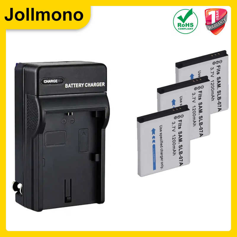 แบตเตอรี่กล้อง 613 Slb-07A 4ชิ้นพร้อมที่ชาร์จสำหรับ Samsu