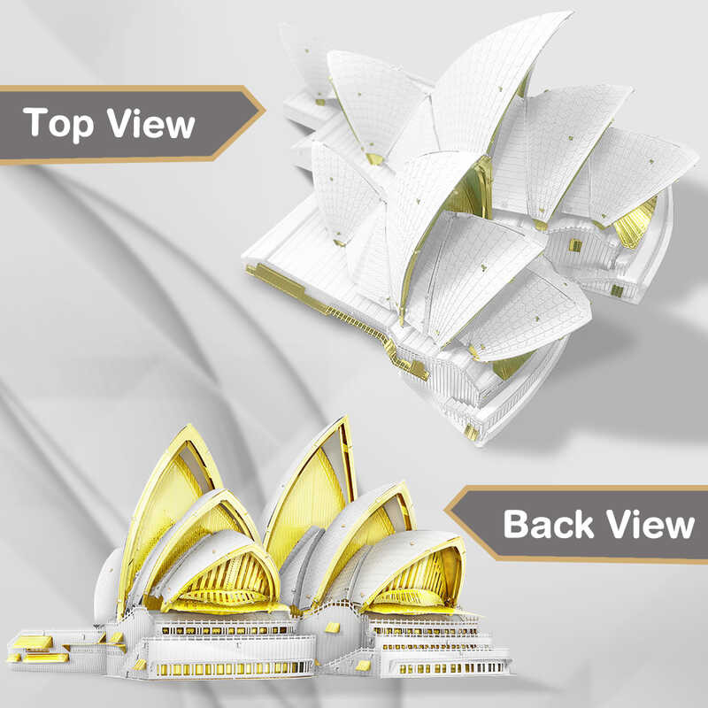 Piececool 々 3D Metal Puzzle Sydney Opera House Model Kits DIY Building Bloc Birthday Gifts For A