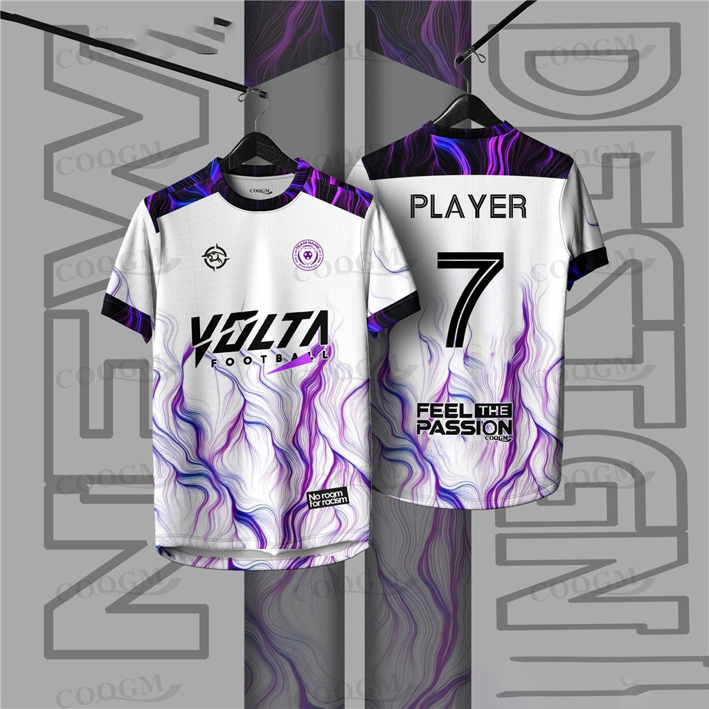 Available)) Original - สีม่วงคลาสสิกฟุตซอลเสื้อฟุตบอล Baju Jersey ชื่อที่กําหนดเอง Volta Jersey ขอโทษ