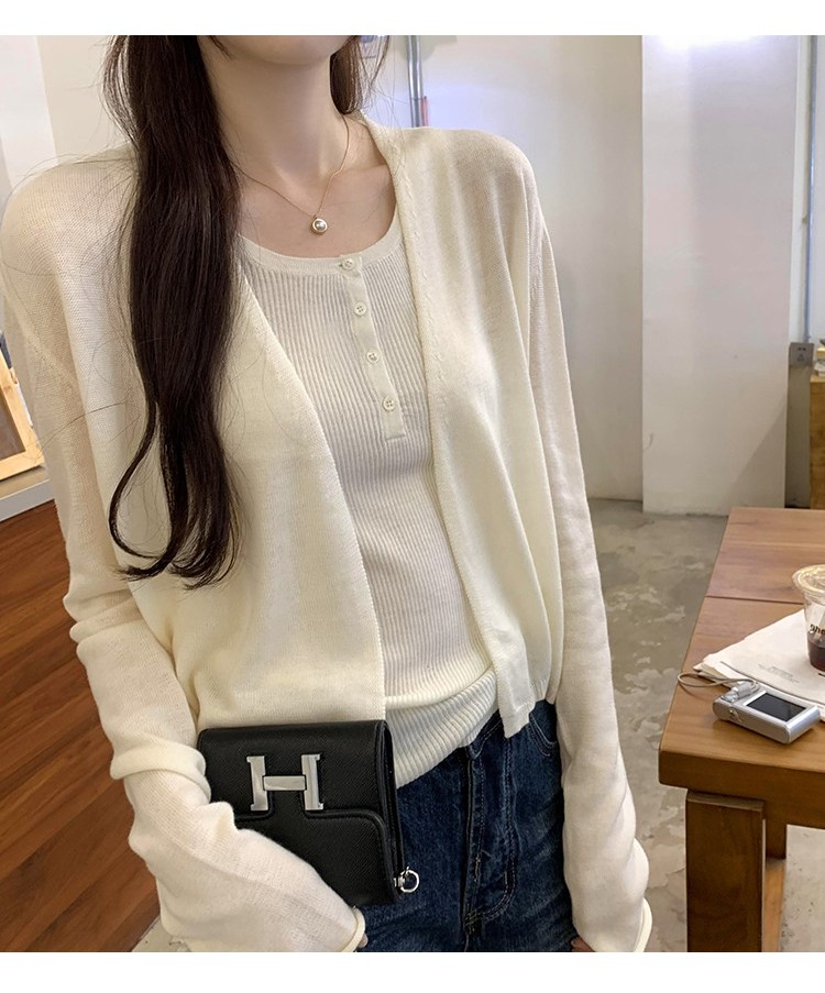 79587 สีทึบหลวมนุ่มแขนยาวถักเสื้อสเวตเตอร์ถัก