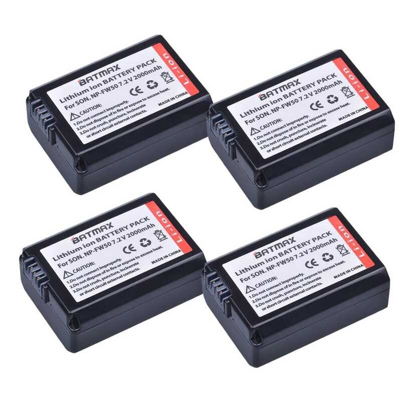 ▥ 4X 2000Mah Np-Fw50 NP Fw50 Fw50แบตเตอรี่ + LCD USB Dual Charger สำหรับ Sony A6000 5100 A3000